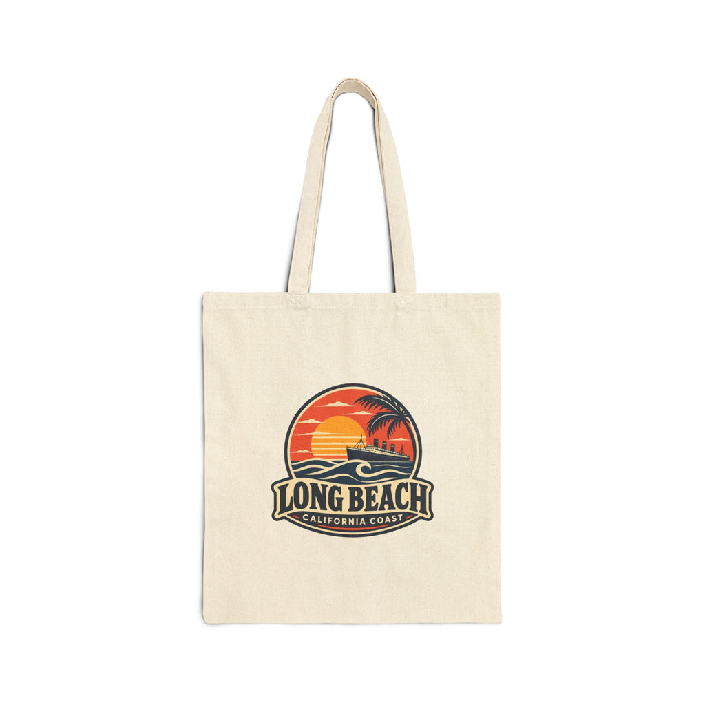 Long Beach California Coast Cotton Canvas Tote Bag Printify