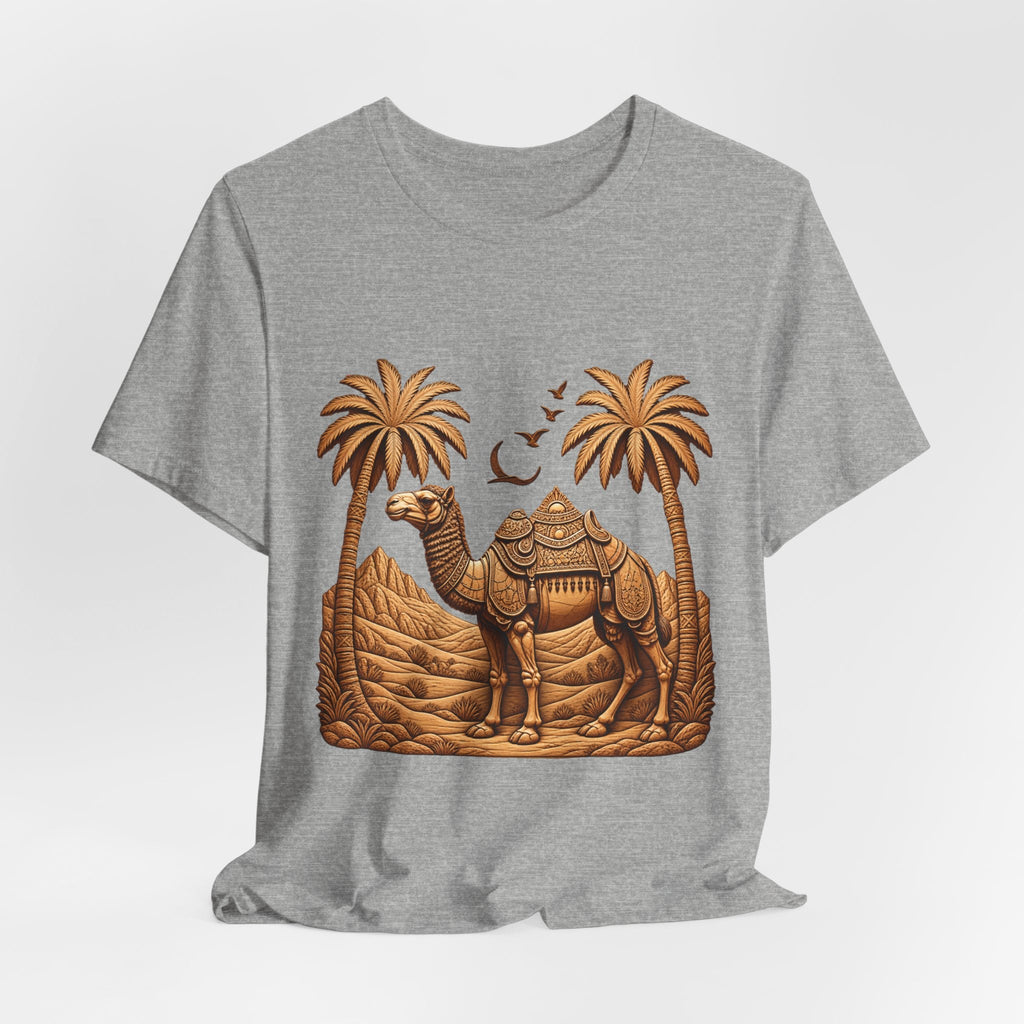 Camel Oasis T-Shirt — Egyptian Desert Palm Graphic Tee Printify