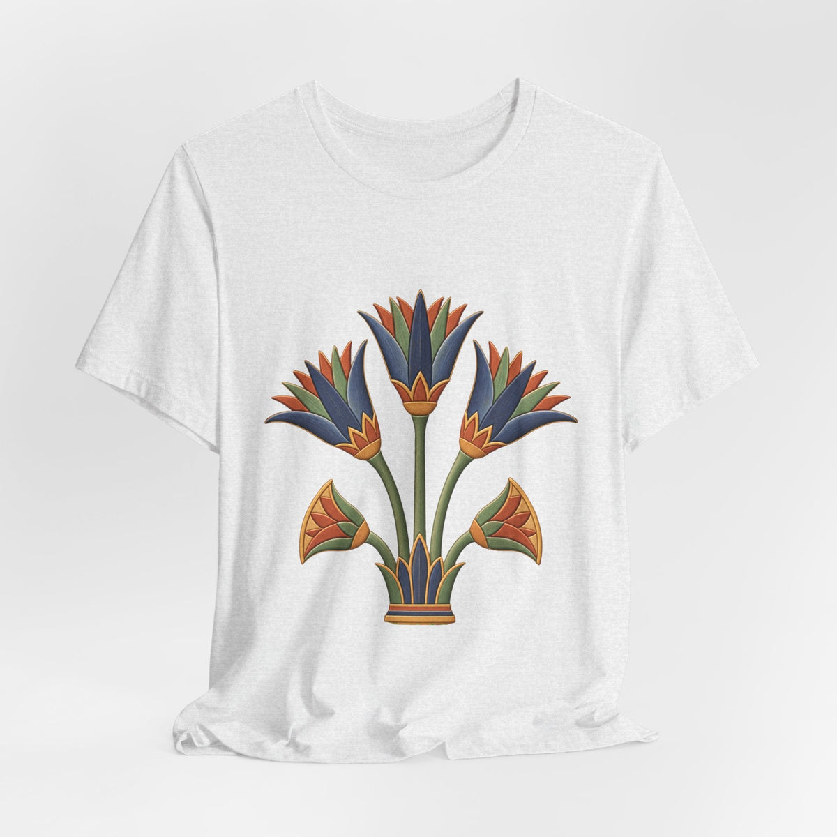 Egyptian Lotus T-Shirt — Vintage Floral Heritage Graphic Tee Printify