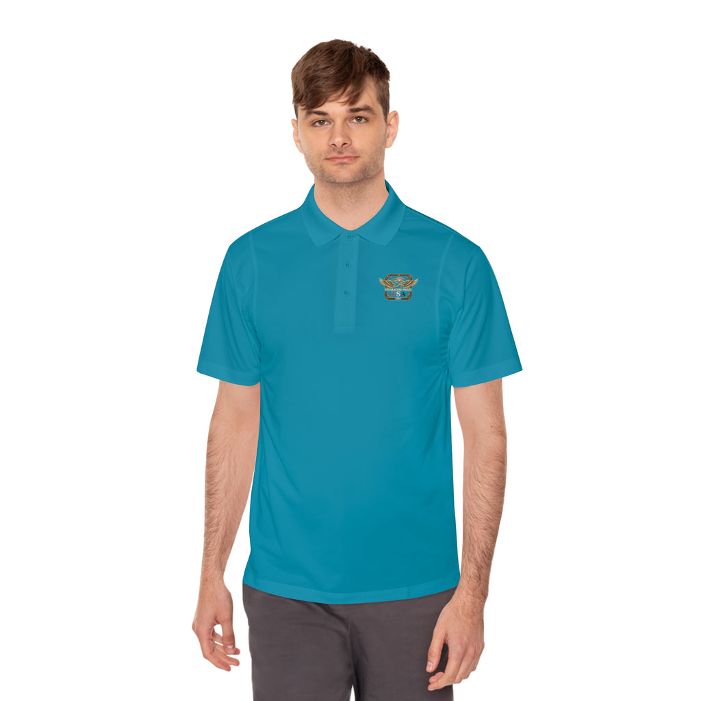 Pharaohs Pride USA men's polo shirt lifestyle view