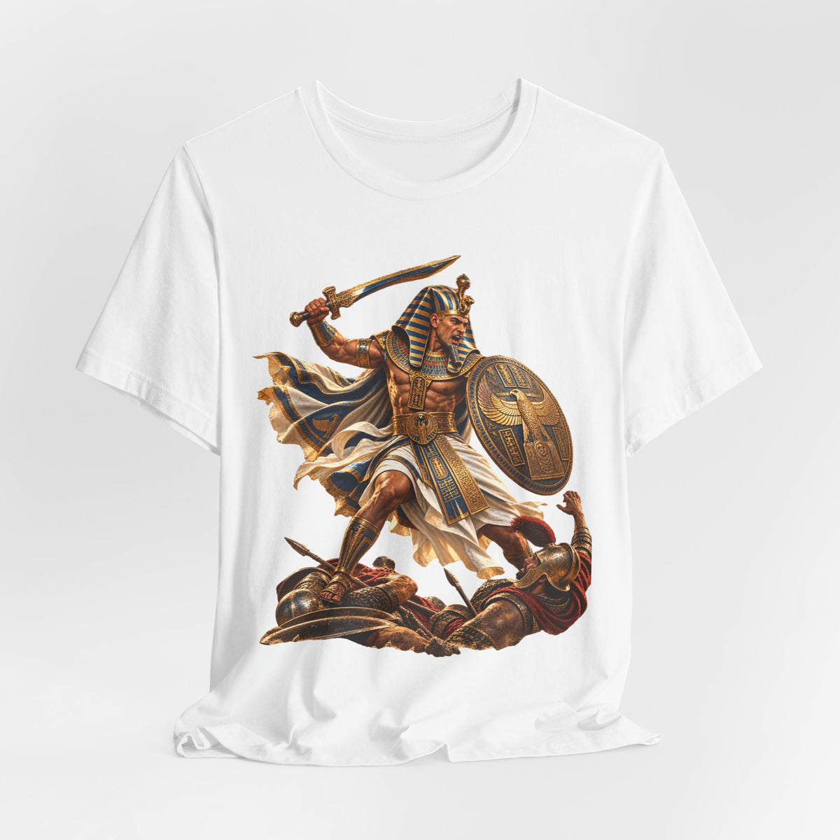 Egyptian Pharaoh Warrior T-Shirt — Ancient Battle Graphic Tee Printify