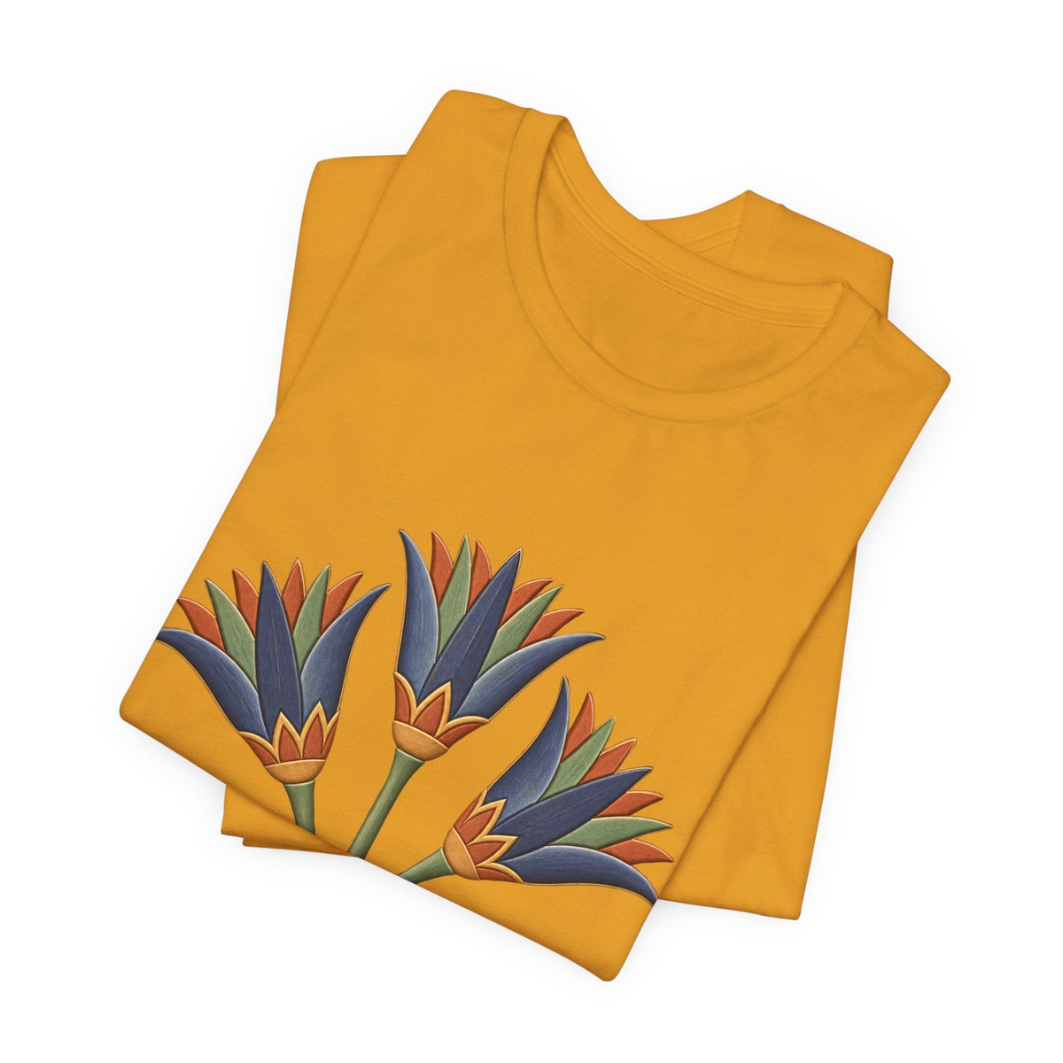 Egyptian Lotus T-Shirt — Vintage Floral Heritage Graphic Tee Printify