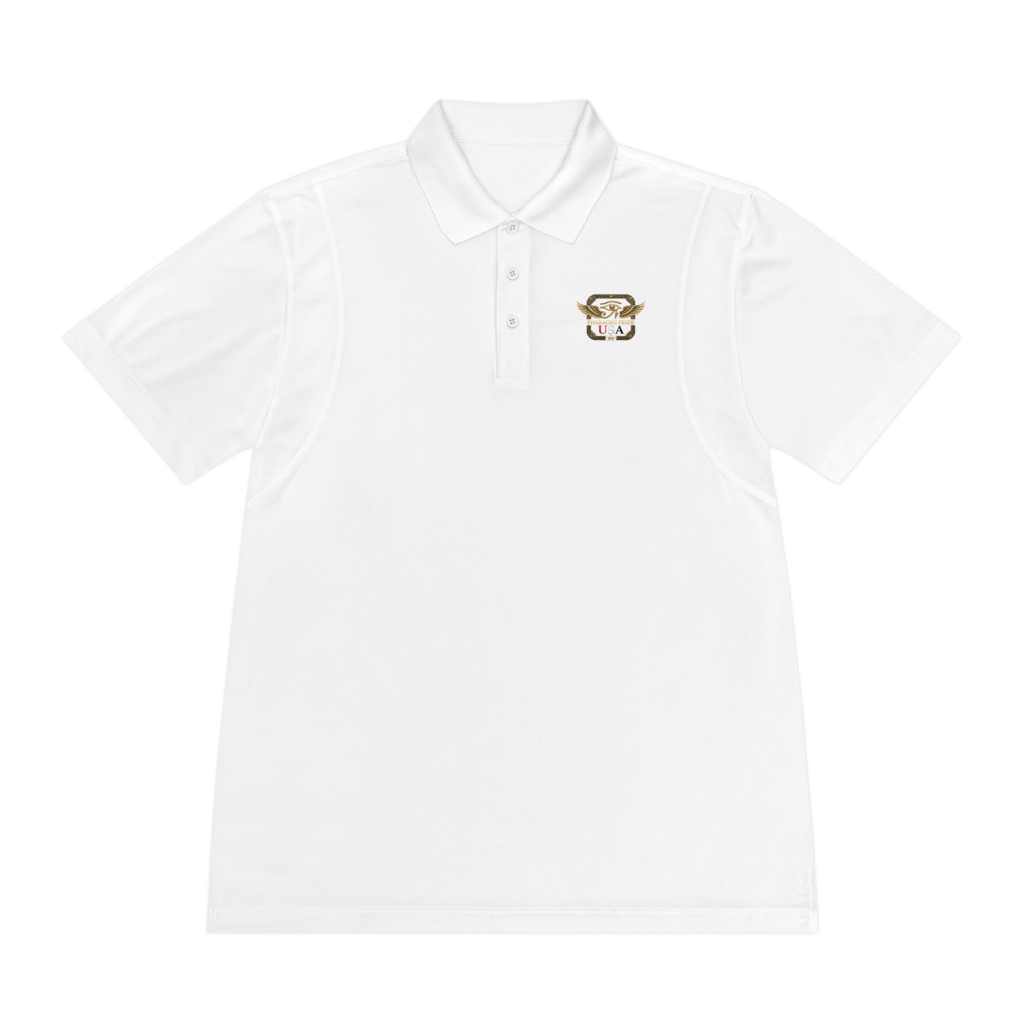 Pharaohs Pride USA performance sport polo shirt in lightweight moisture-wicking fabric with classic collar and 3-button placket