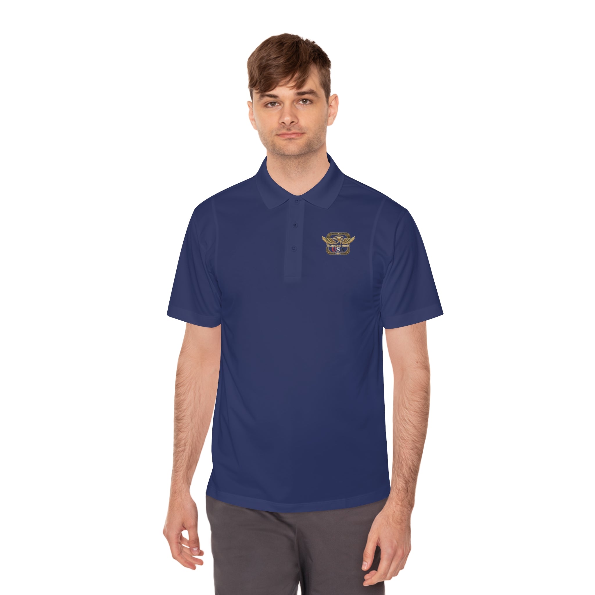 Pharaohs Pride USA men's sport polo alternate lifestyle view
