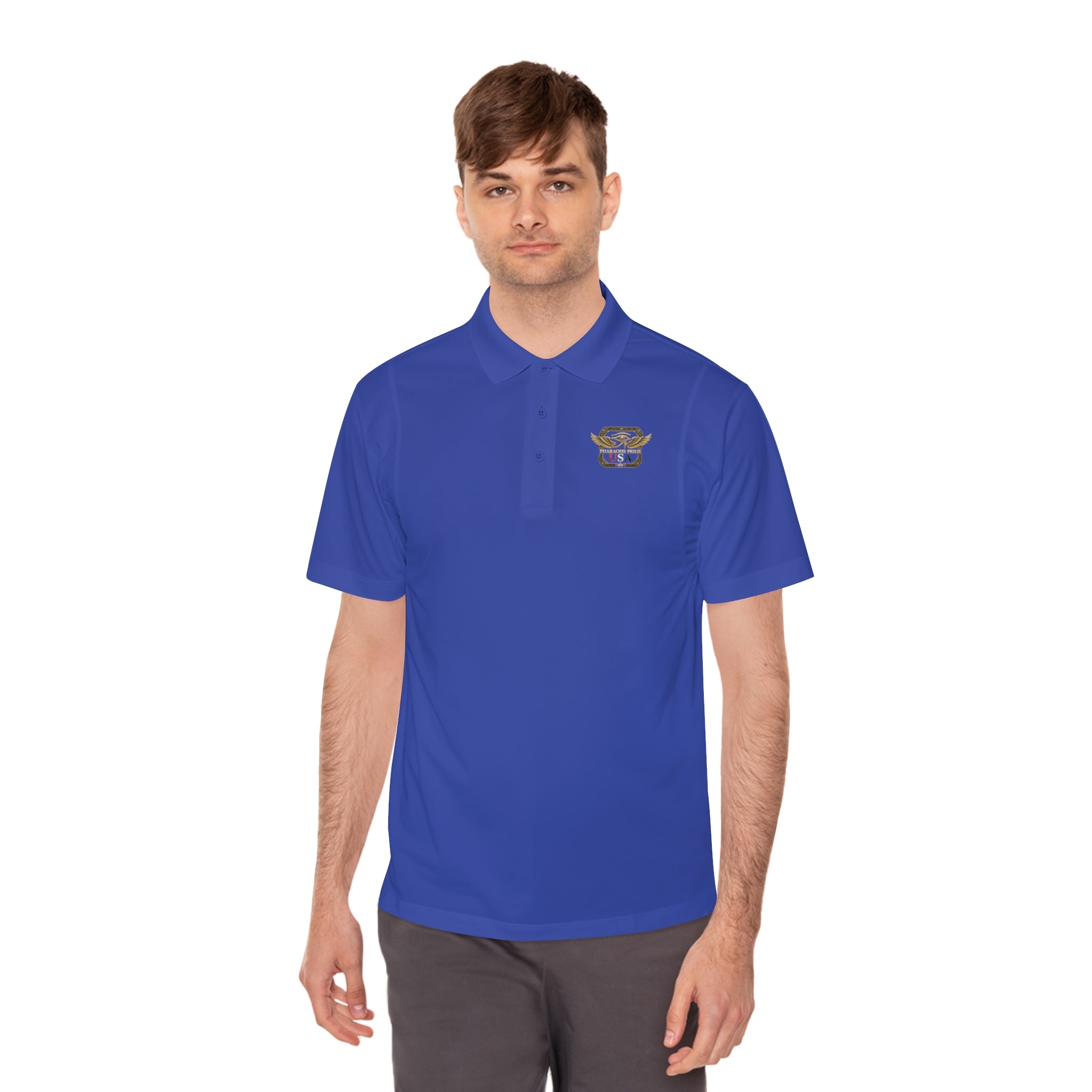 Pharaohs Pride USA men's polo shirt alternate lifestyle view