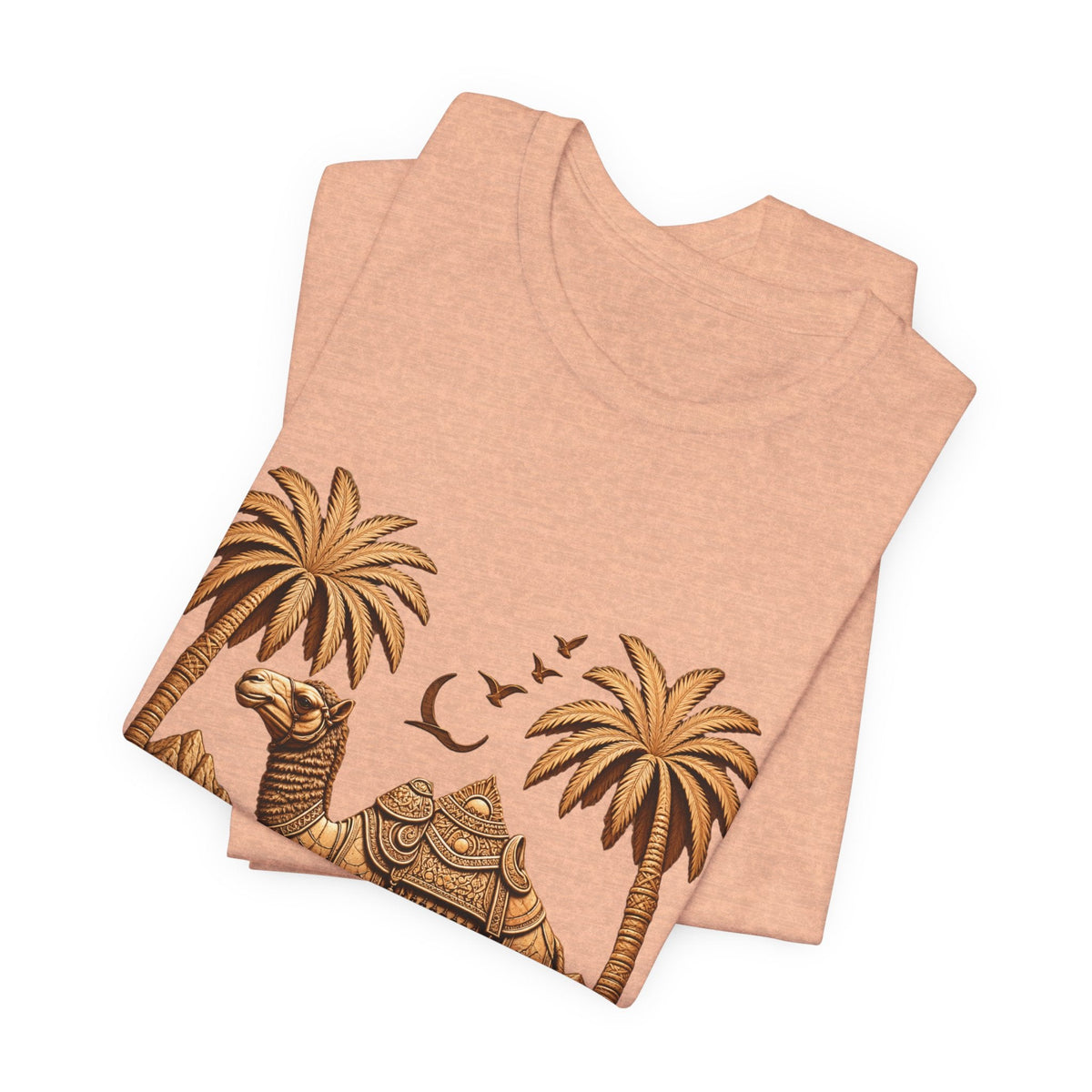 Camel Oasis T-Shirt — Egyptian Desert Palm Graphic Tee Printify