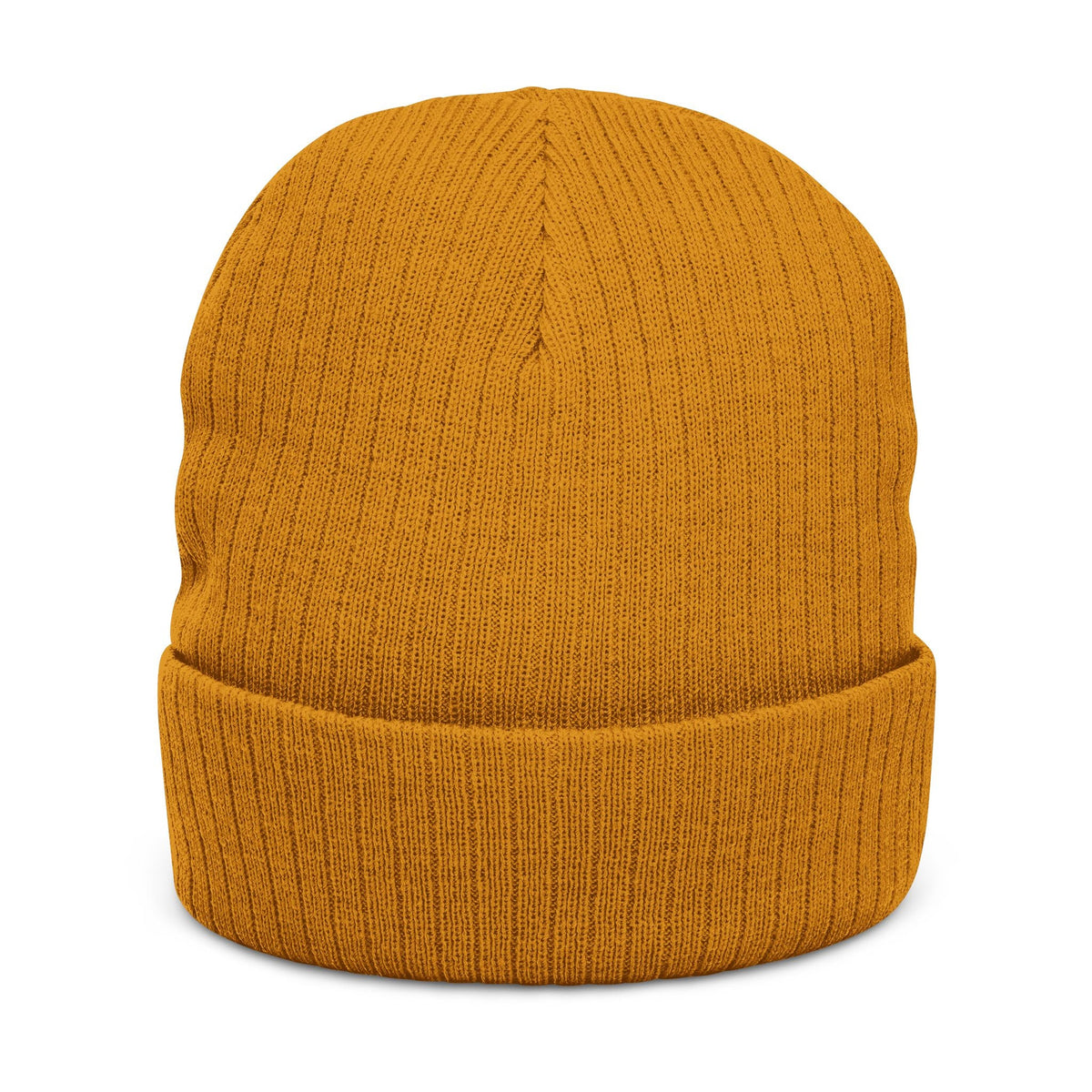 Ribbed knit beanie with embroidered eagle