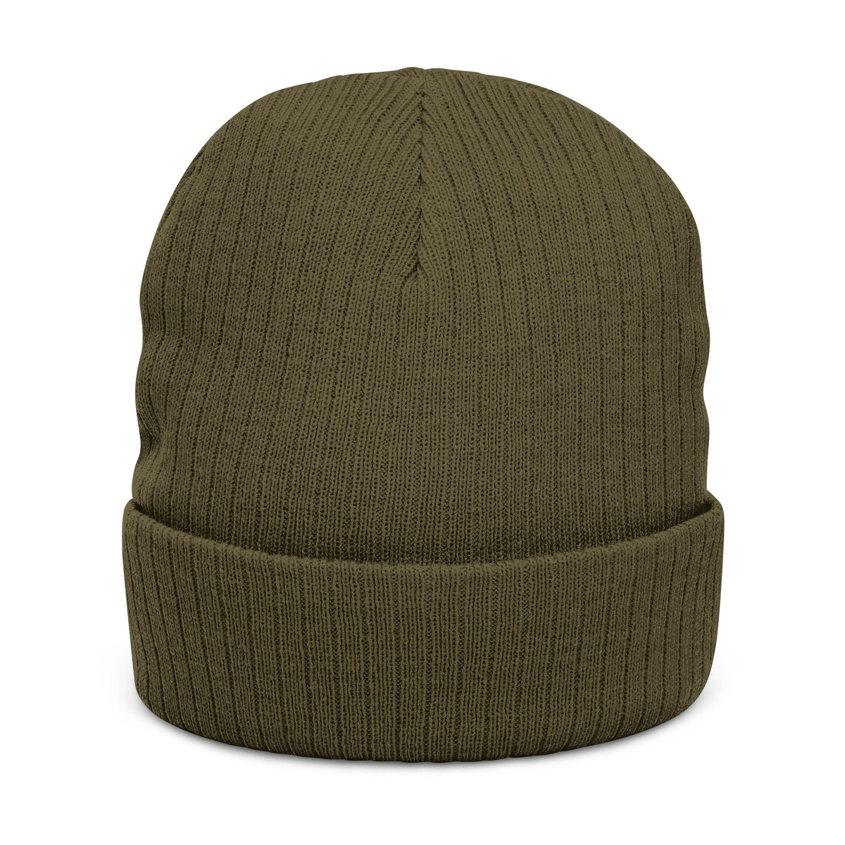 Ribbed knit beanie with embroidered eagle