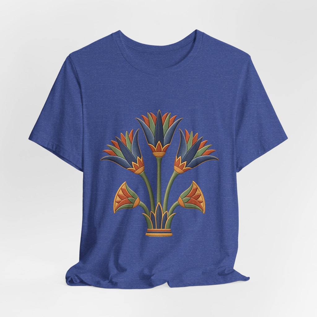 Egyptian Lotus T-Shirt — Vintage Floral Heritage Graphic Tee Printify