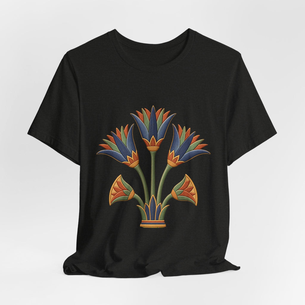Egyptian Lotus T-Shirt — Vintage Floral Heritage Graphic Tee Printify