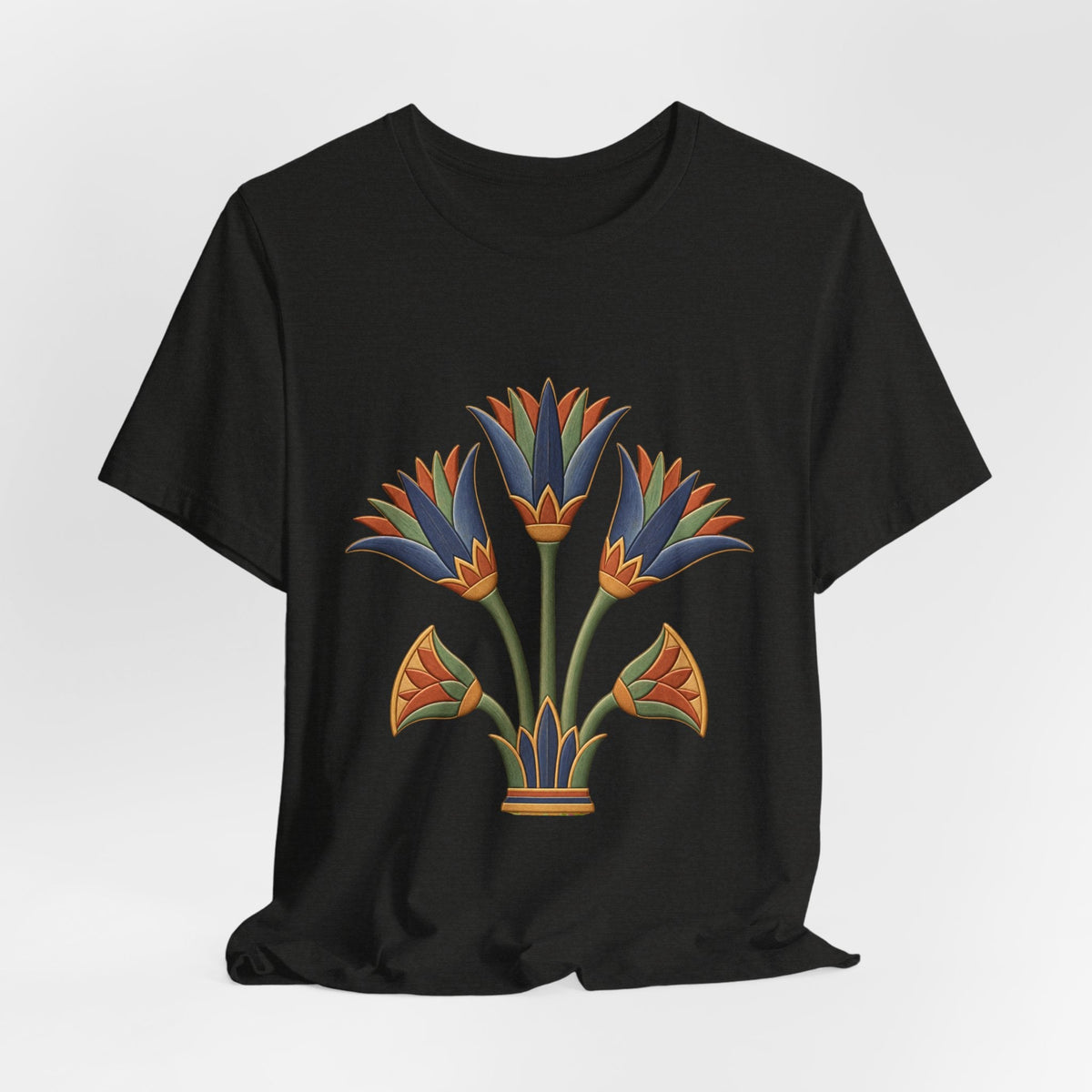 Egyptian Lotus T-Shirt — Vintage Floral Heritage Graphic Tee Printify