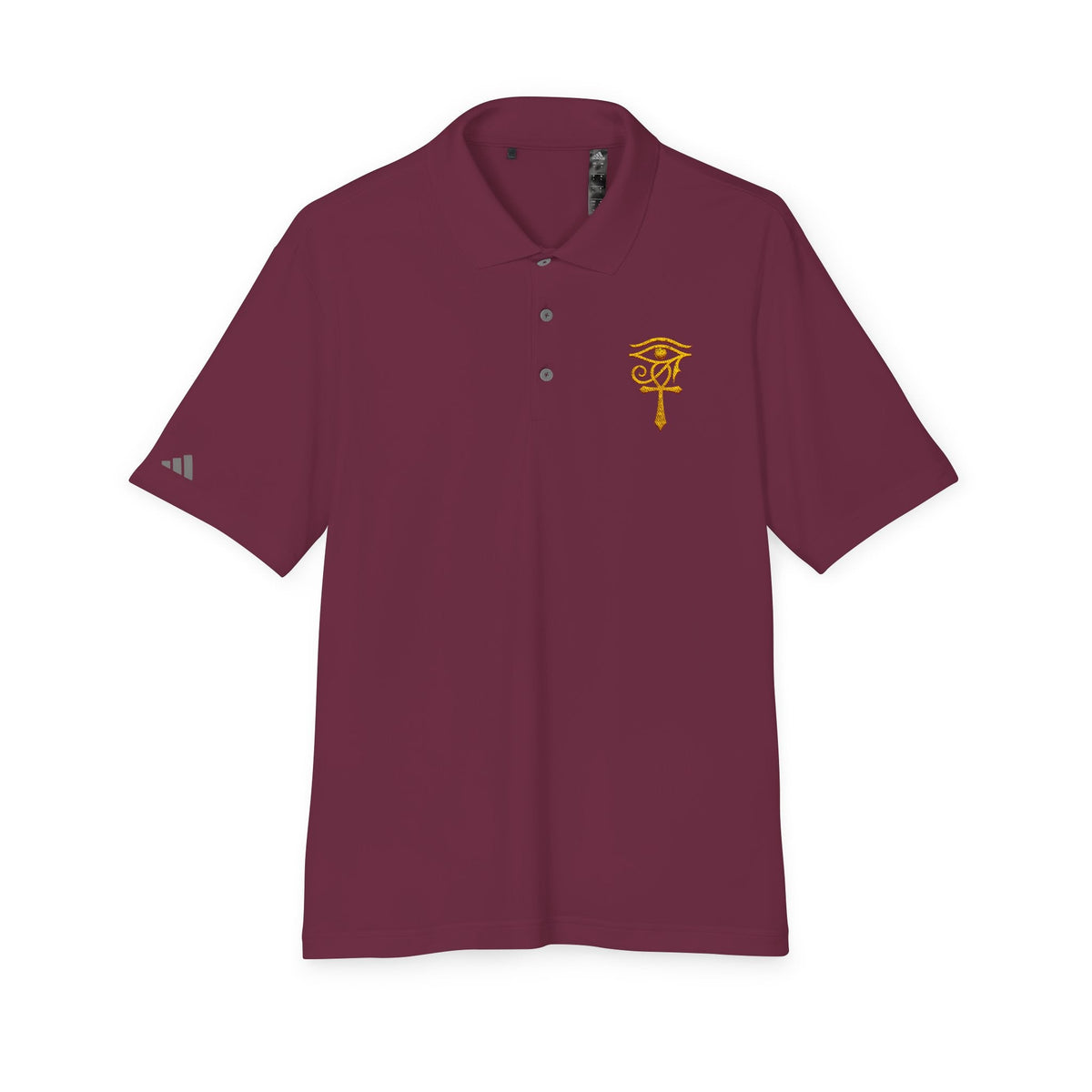 Eye of Horus Polo Shirt — Egyptian Symbol Embroidered Performance Golf Polo Printify