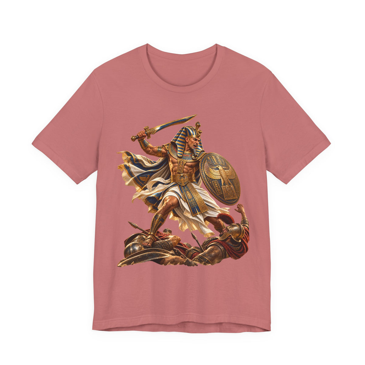 Egyptian Pharaoh Warrior T-Shirt — Ancient Battle Graphic Tee Printify