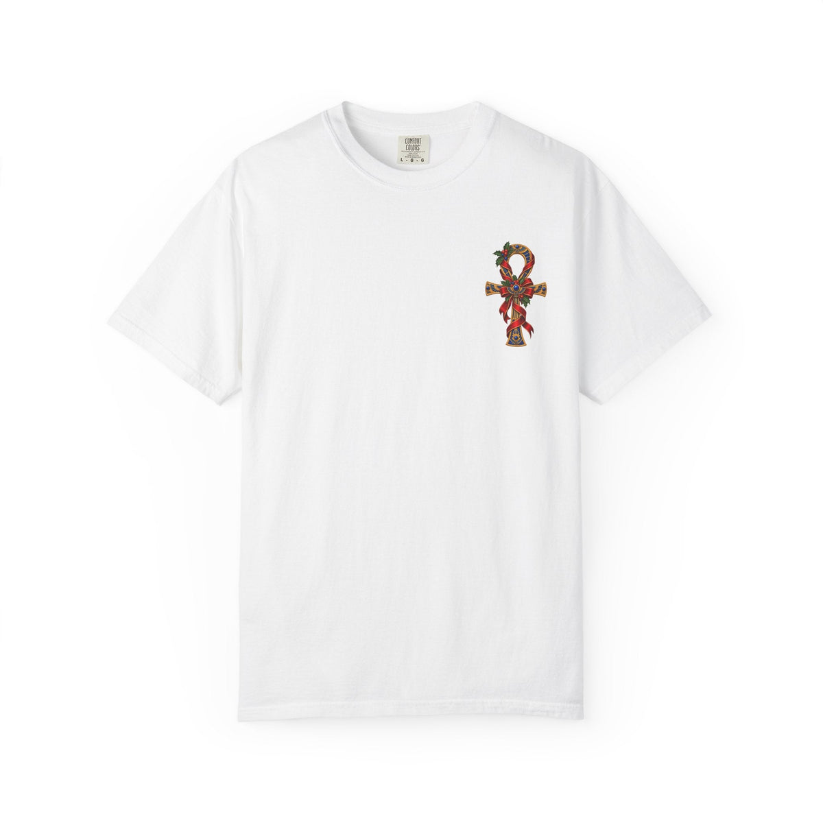 Egyptian Ankh Christmas Ribbon T-Shirt Printify