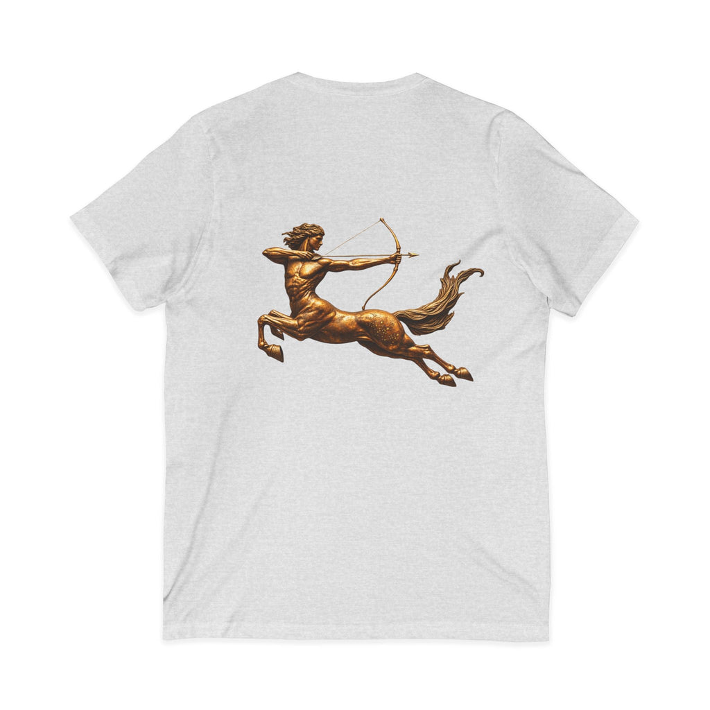 V-neck T-shirt with archer centaur graphic