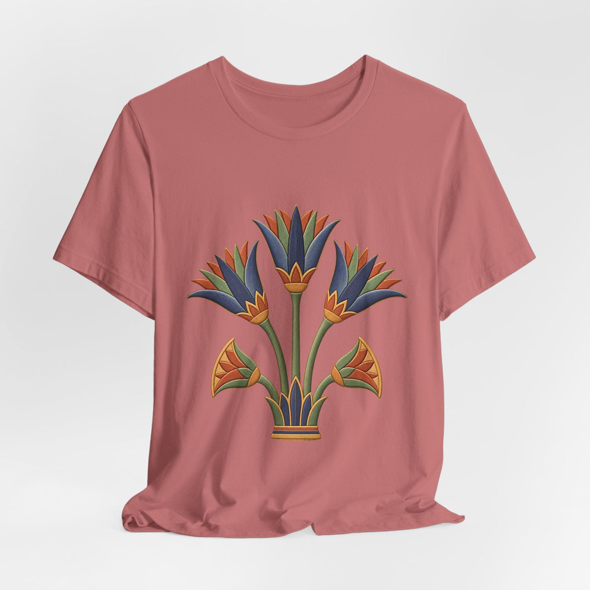 Egyptian Lotus T-Shirt — Vintage Floral Heritage Graphic Tee Printify
