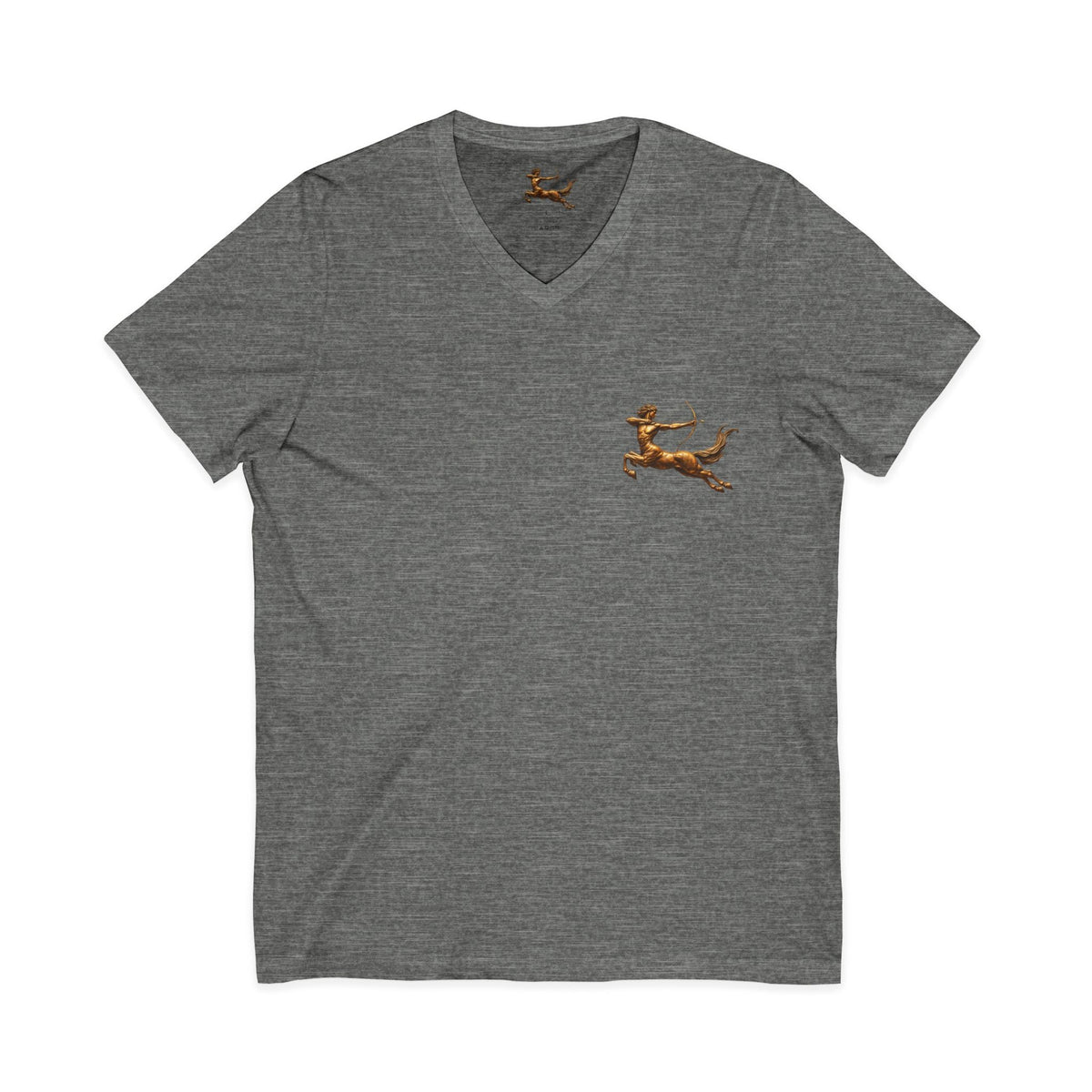 V-neck T-shirt with archer centaur graphic