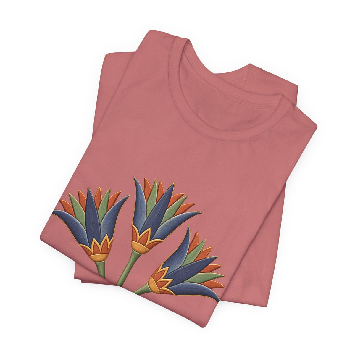 Egyptian Lotus T-Shirt — Vintage Floral Heritage Graphic Tee Printify