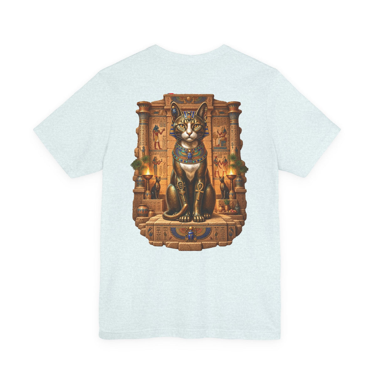 Egyptian Cat Graphic Tee — Ancient Egyptian Temple Pharaonic Cat T-Shirt Printify