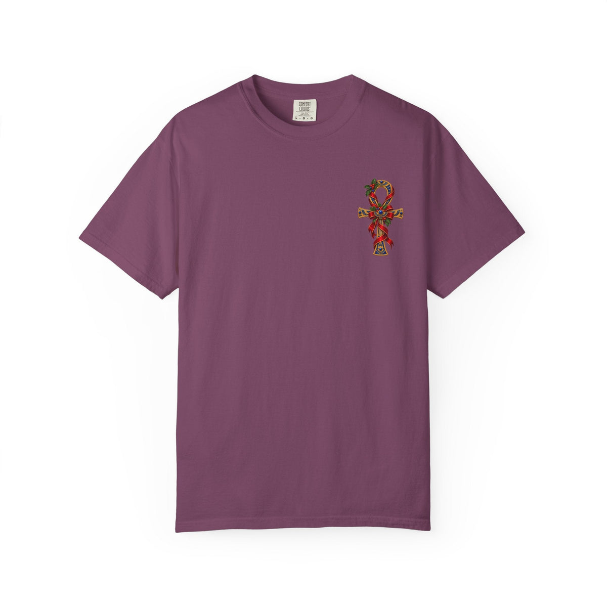 Egyptian Ankh Christmas Ribbon T-Shirt Printify