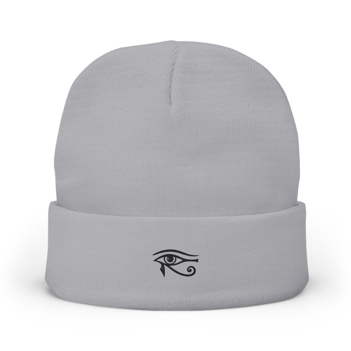 Custom embroidered knit beanie made of breathable cotton blend with a form-fitting shape