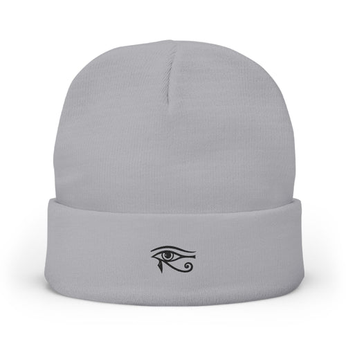 Custom embroidered knit beanie made of breathable cotton blend with a form-fitting shape