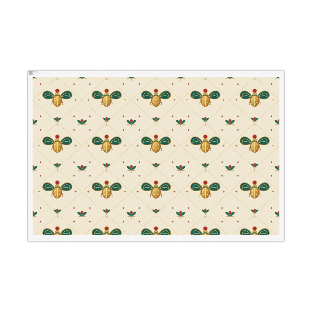 Egyptian Scarab Christmas Wrapping Paper | Egyptian Heritage Gift Wrap Printify