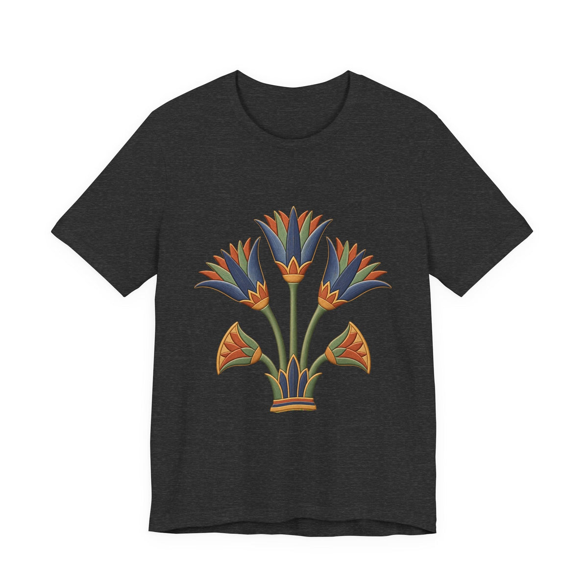 Egyptian Lotus T-Shirt — Vintage Floral Heritage Graphic Tee Printify