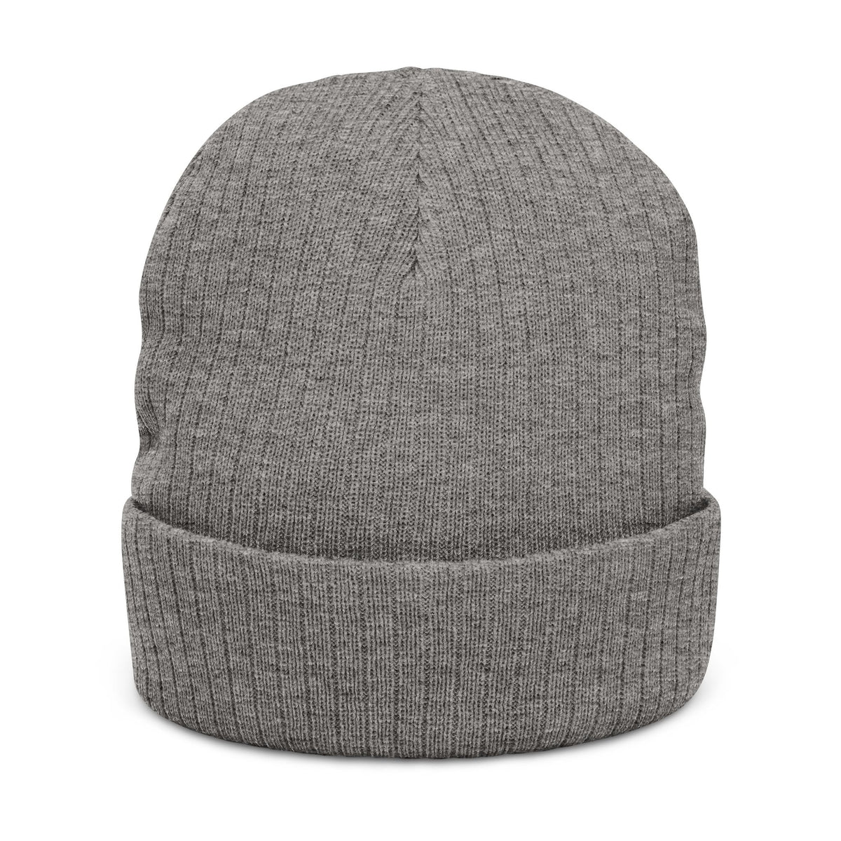 Ribbed knit beanie with embroidered eagle