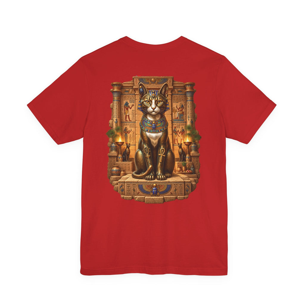 Egyptian Cat Graphic Tee — Ancient Egyptian Temple Pharaonic Cat T-Shirt Printify