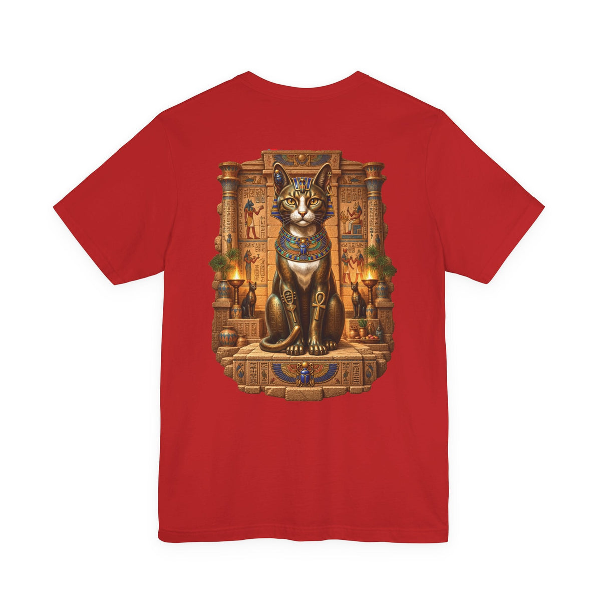 Egyptian Cat Graphic Tee — Ancient Egyptian Temple Pharaonic Cat T-Shirt Printify
