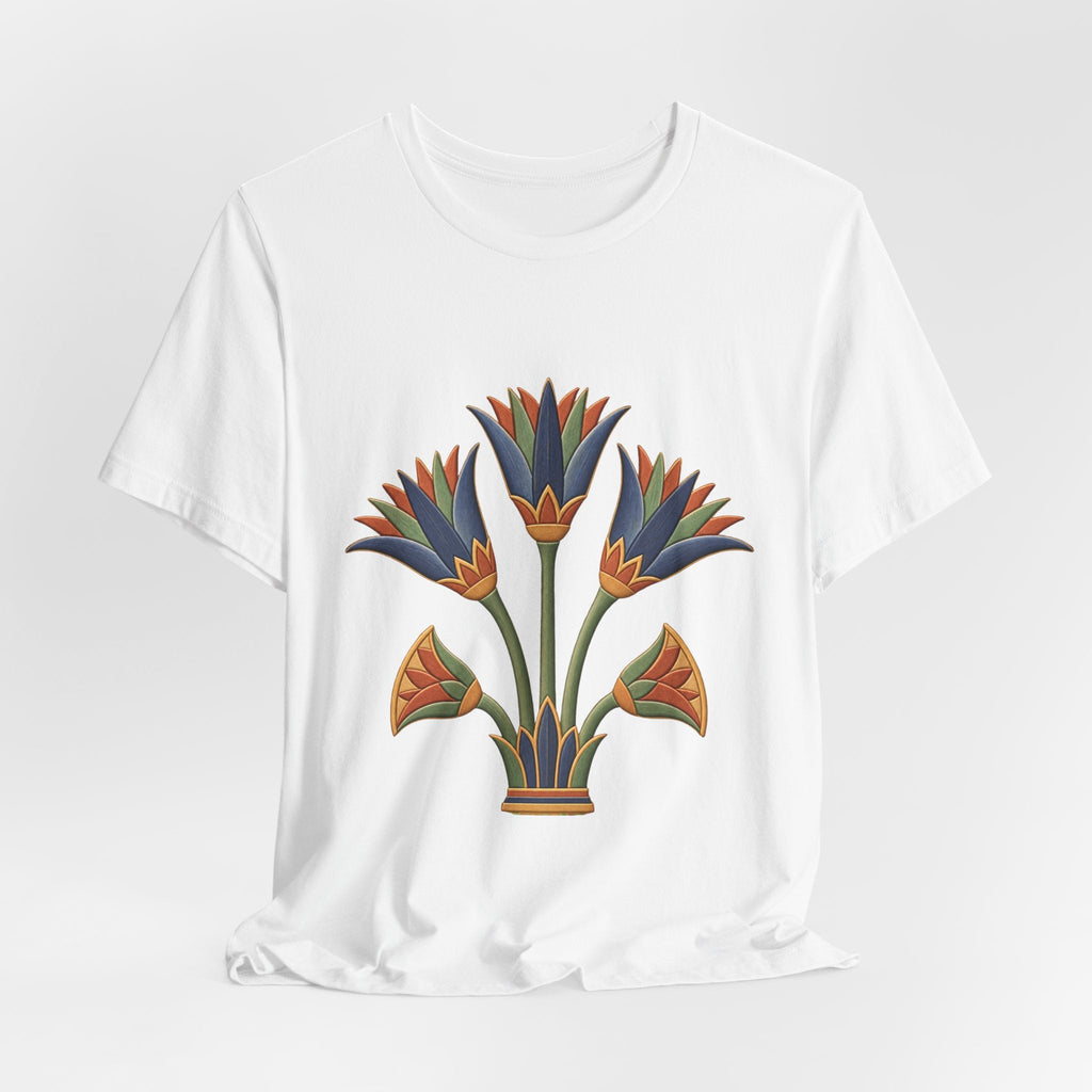 Egyptian Lotus T-Shirt — Vintage Floral Heritage Graphic Tee Printify