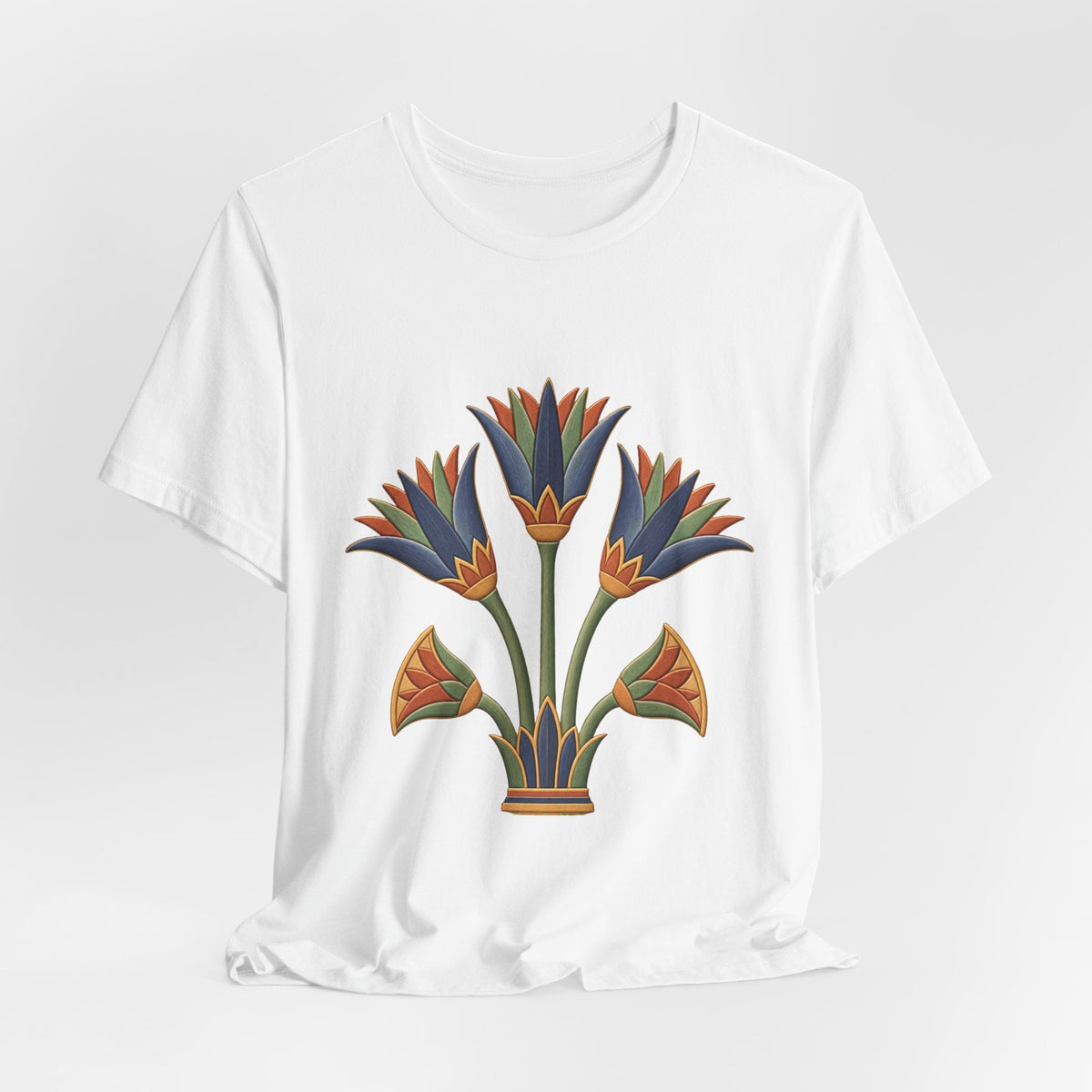 Egyptian Lotus T-Shirt — Vintage Floral Heritage Graphic Tee Printify