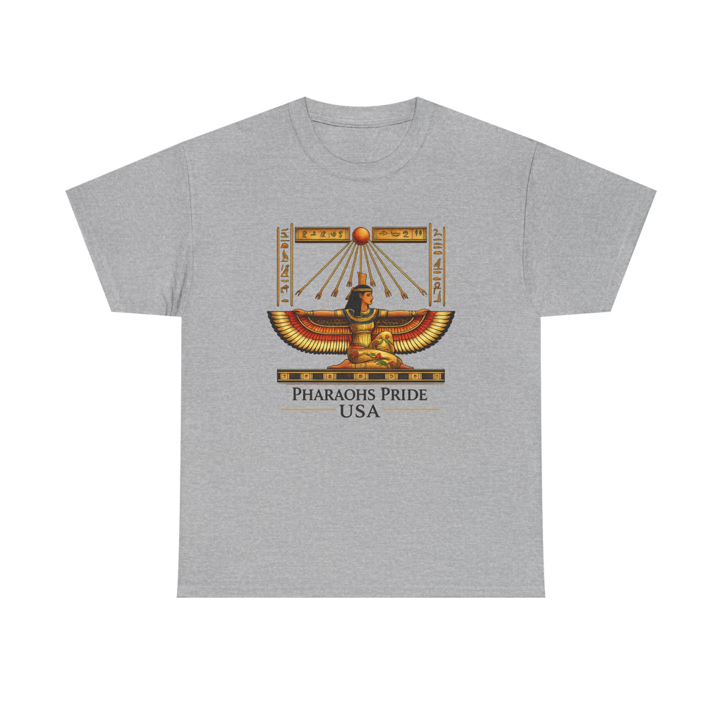 Pharaohs Pride USA ancient Egyptian winged sun graphic T-shirt product view