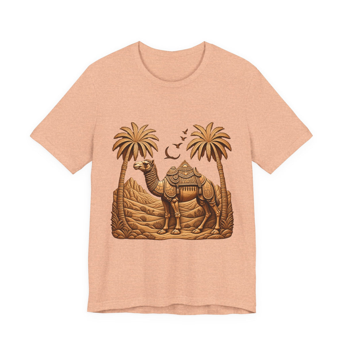 Camel Oasis T-Shirt — Egyptian Desert Palm Graphic Tee Printify