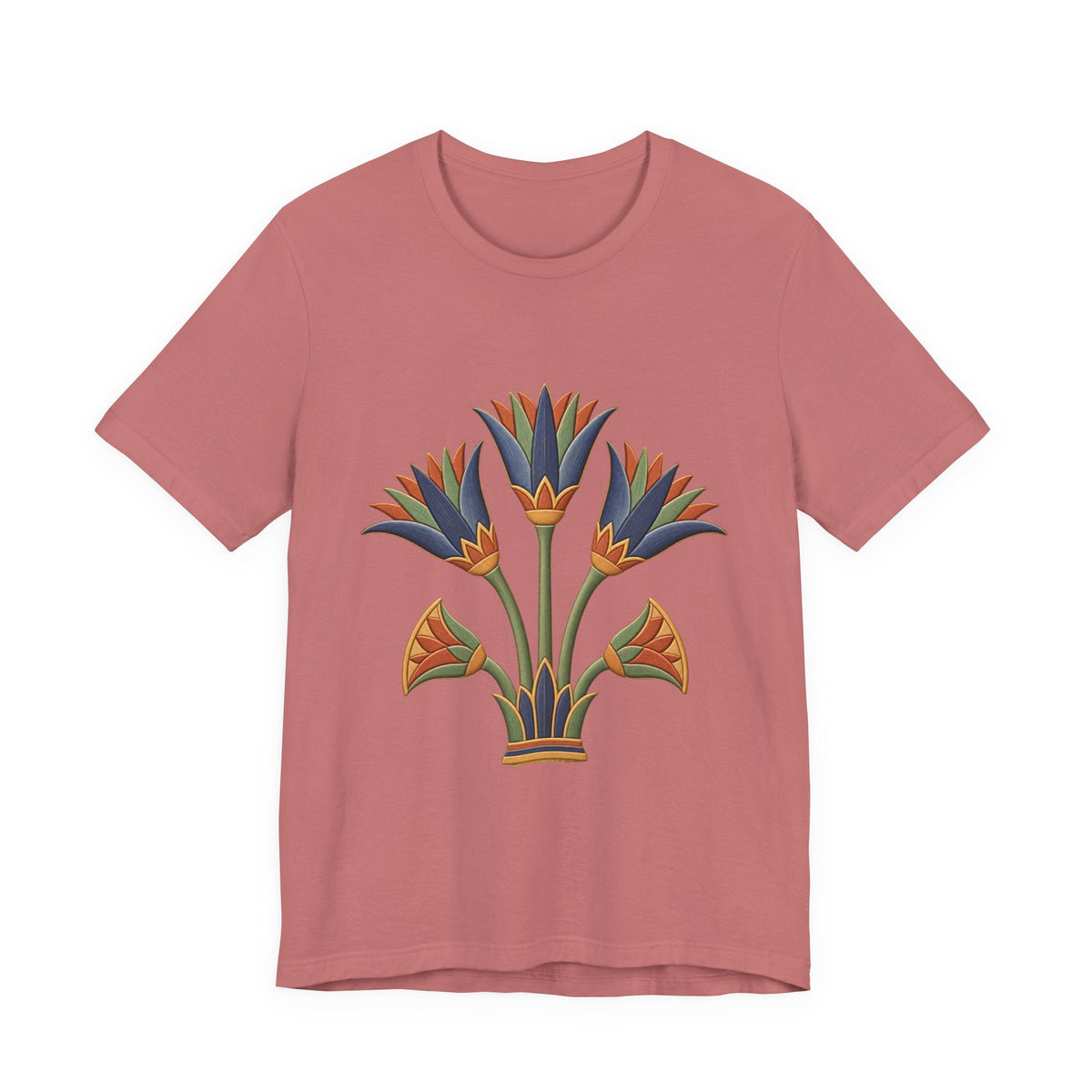 Egyptian Lotus T-Shirt — Vintage Floral Heritage Graphic Tee Printify