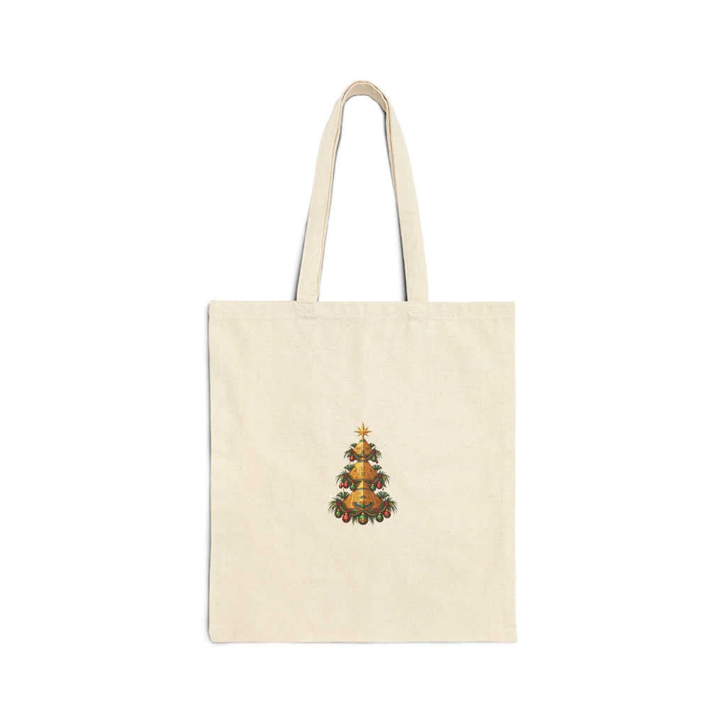Egyptian Pyramid Christmas Tree Canvas Tote Bag Printify