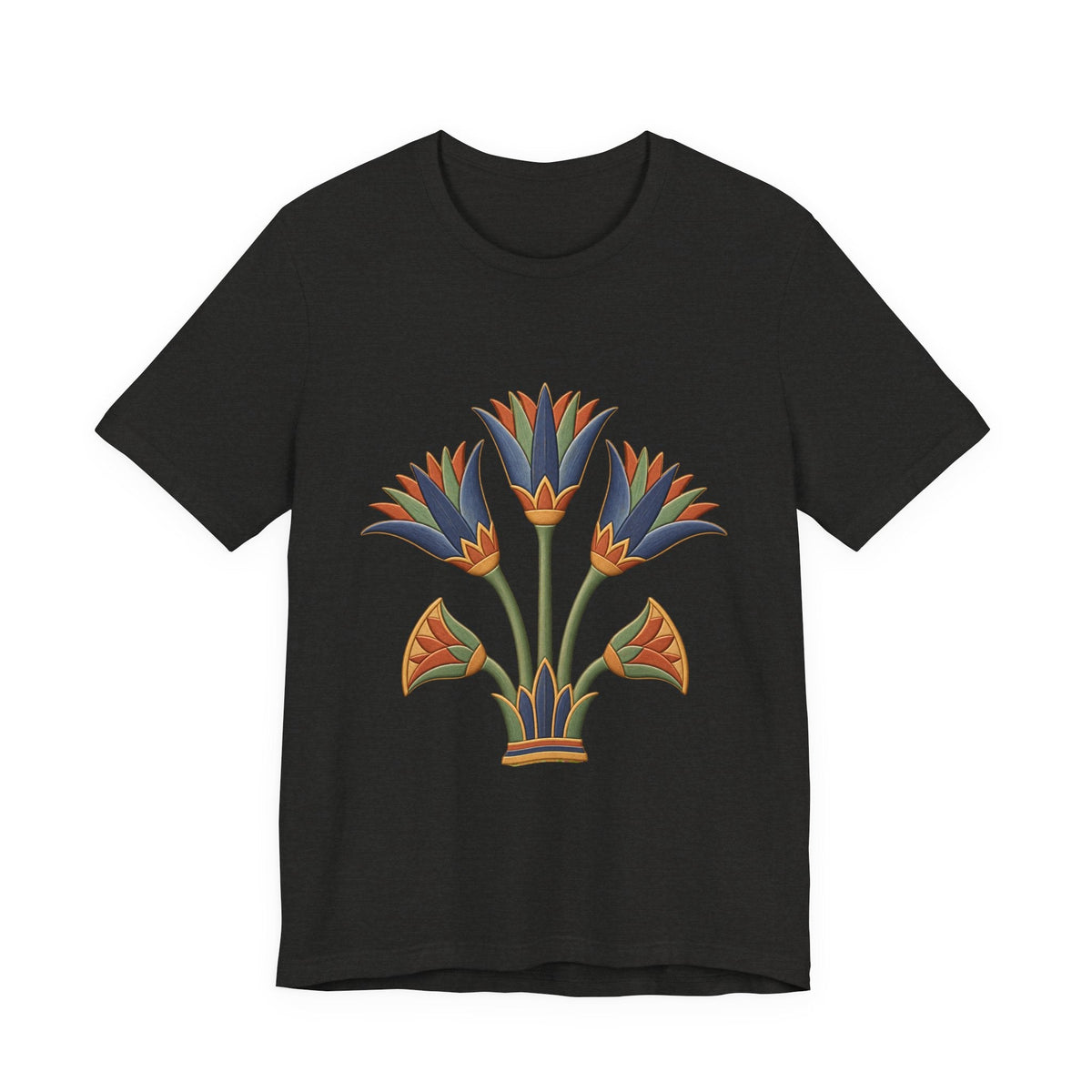 Egyptian Lotus T-Shirt — Vintage Floral Heritage Graphic Tee Printify