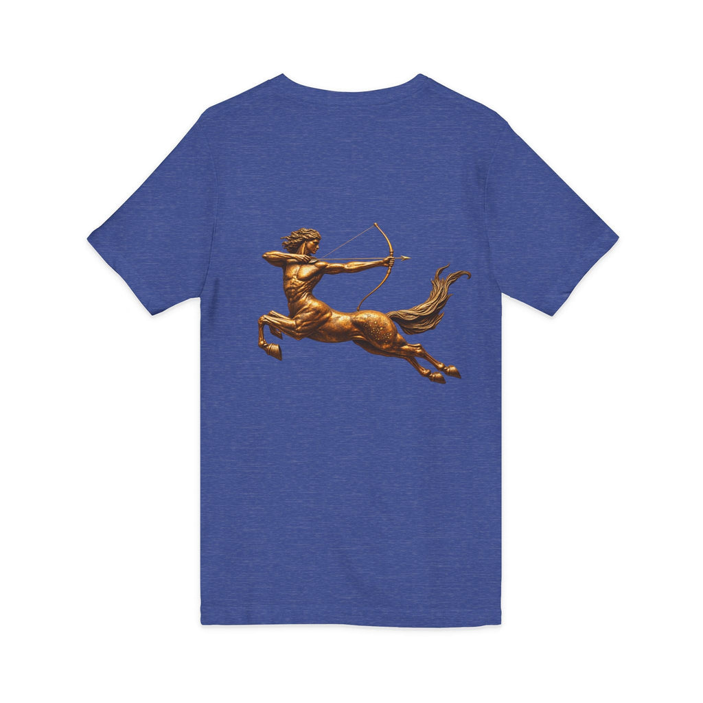 V-neck T-shirt with archer centaur graphic