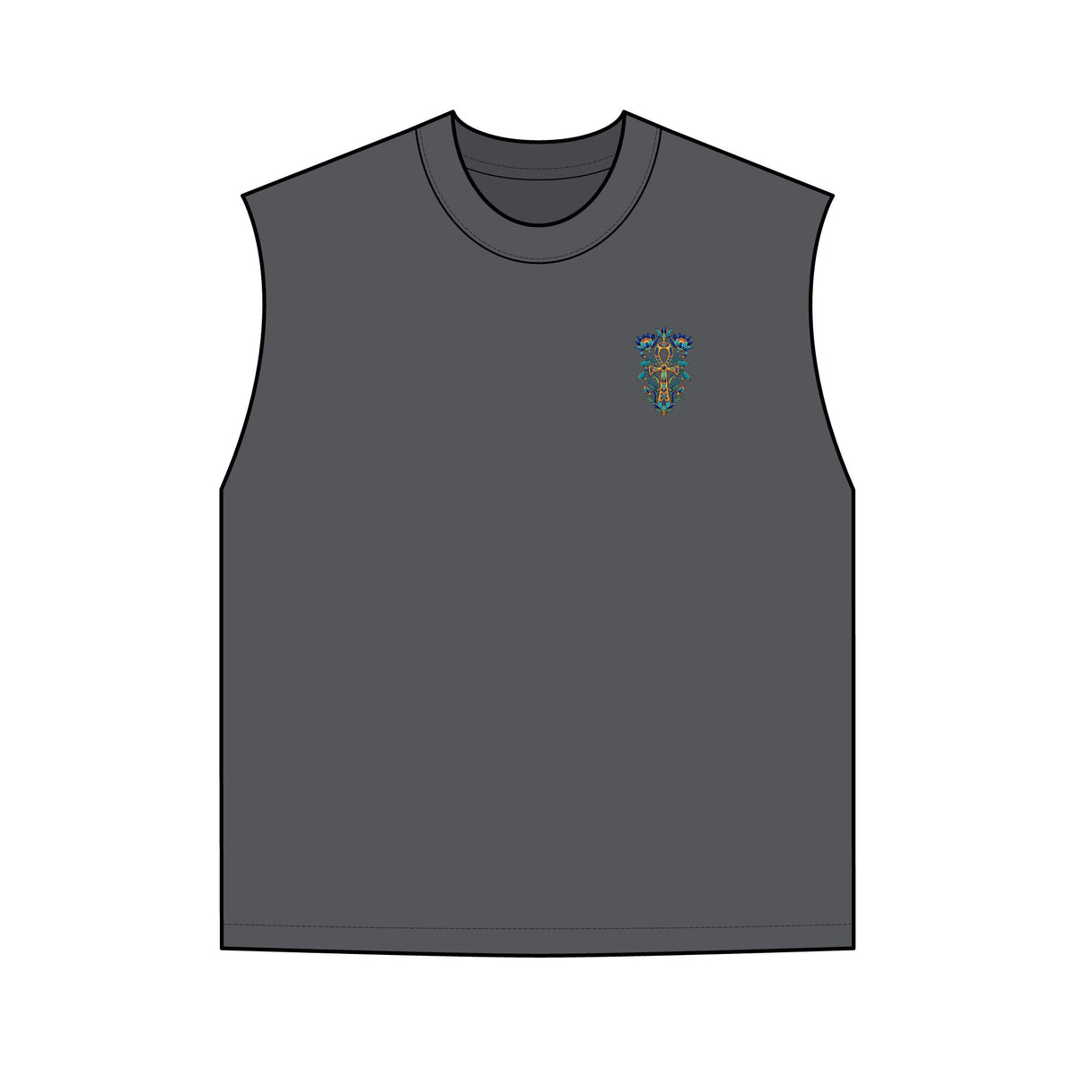 Egyptian Lotus Ankh Garment-Dyed Tank Top – Unisex Printify