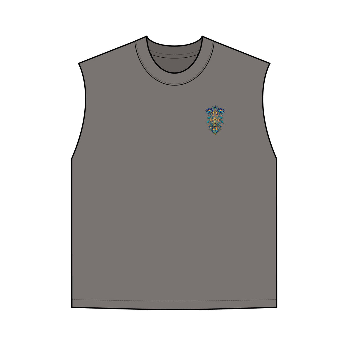 Egyptian Lotus Ankh Garment-Dyed Tank Top – Unisex Printify