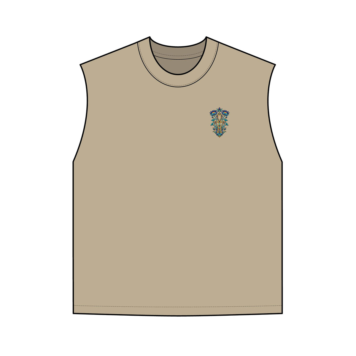 Egyptian Lotus Ankh Garment-Dyed Tank Top – Unisex Printify