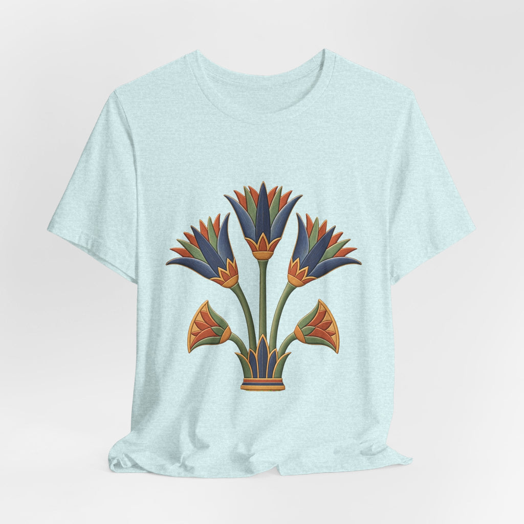 Egyptian Lotus T-Shirt — Vintage Floral Heritage Graphic Tee Printify