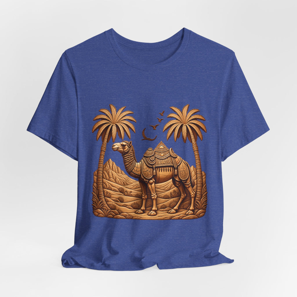 Camel Oasis T-Shirt — Egyptian Desert Palm Graphic Tee Printify