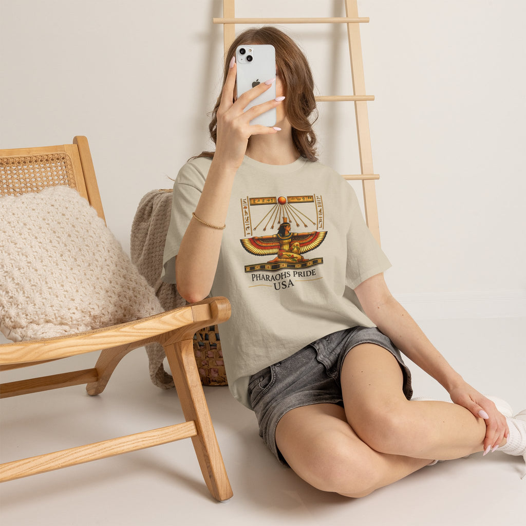 Pharaohs Pride USA Egyptian papyrus artwork graphic tee product mockup