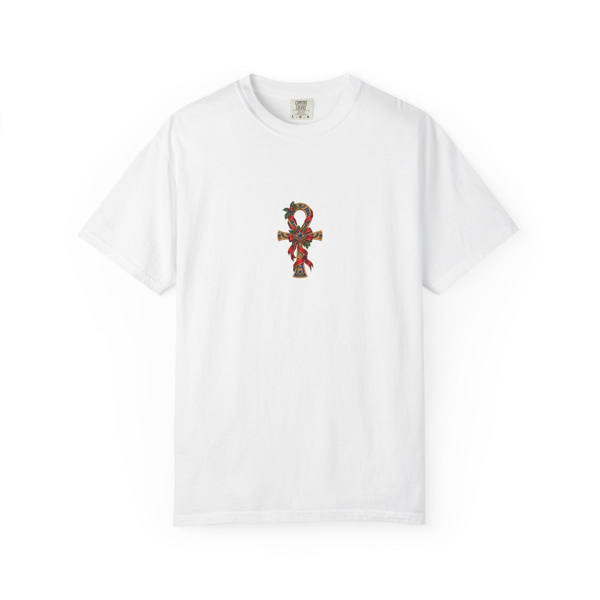 Egyptian Ankh Christmas Ribbon T-Shirt Printify