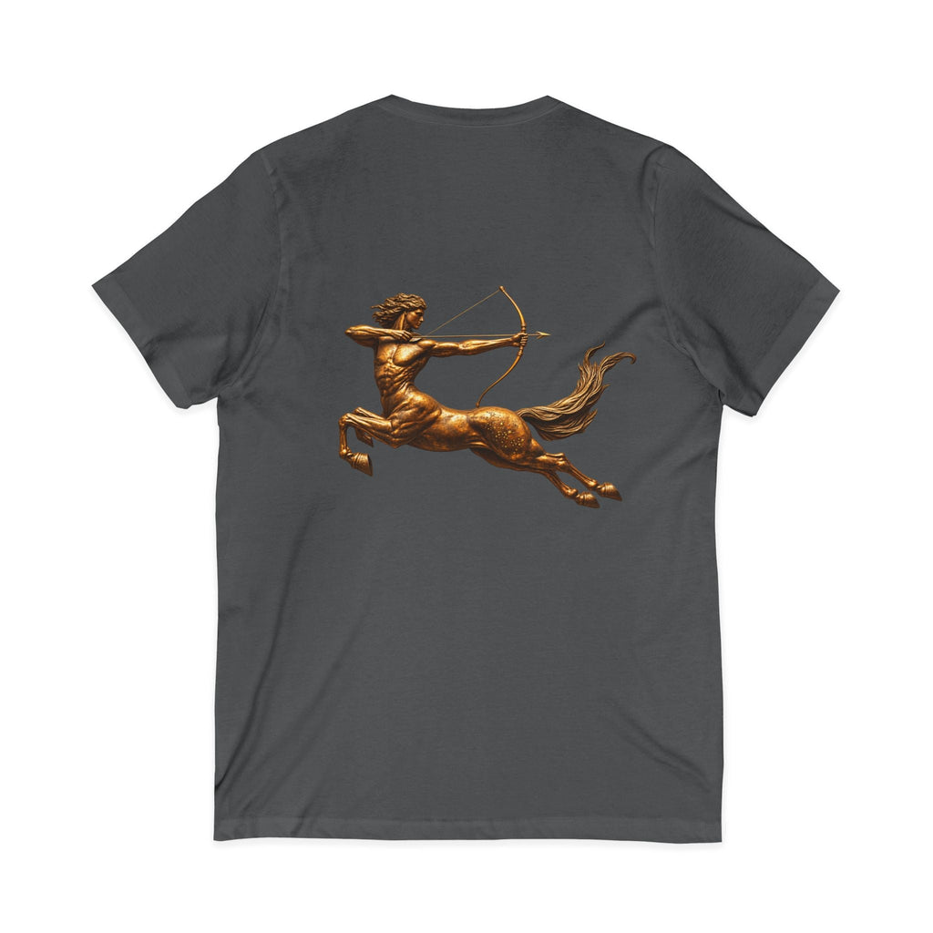 V-neck T-shirt with archer centaur graphic