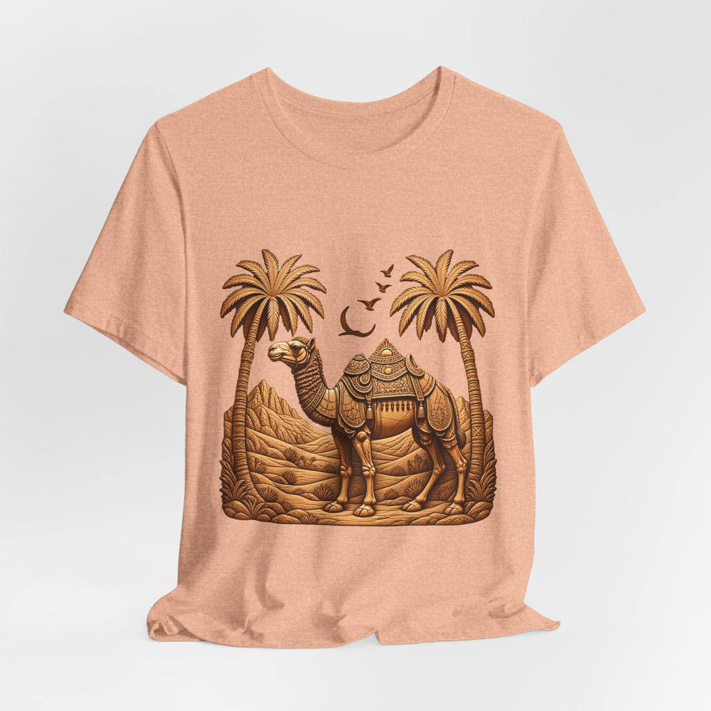 Camel Oasis T-Shirt — Egyptian Desert Palm Graphic Tee Printify