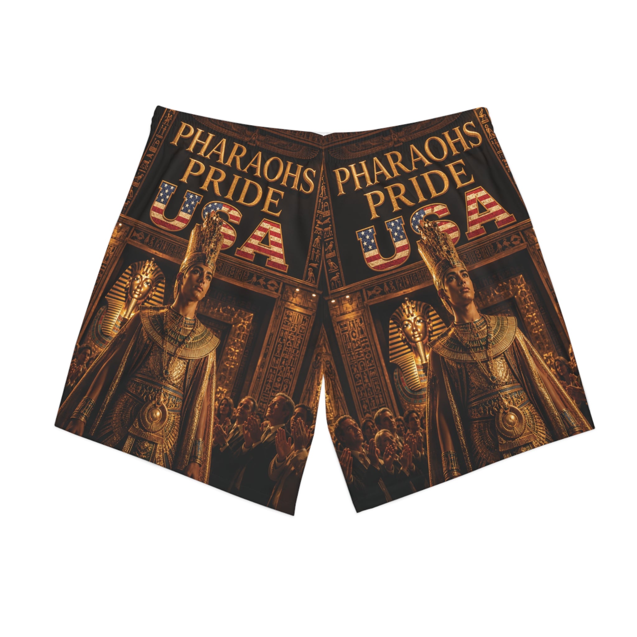 Pharaohs Pride USA Men's Egyptian Heritage Beach Shorts