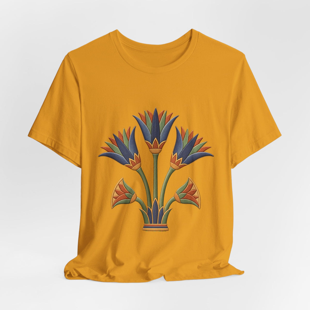 Egyptian Lotus T-Shirt — Vintage Floral Heritage Graphic Tee Printify